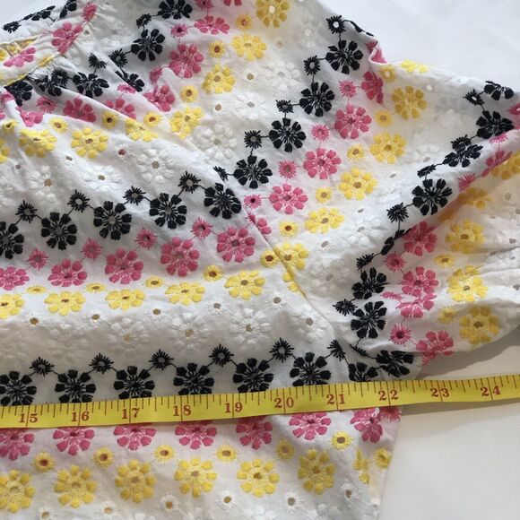 NEW Ruby Rd Womens Multicolor Tropical Blouse Short Sleeve Ruched Side Size M - Picture 6 of 16